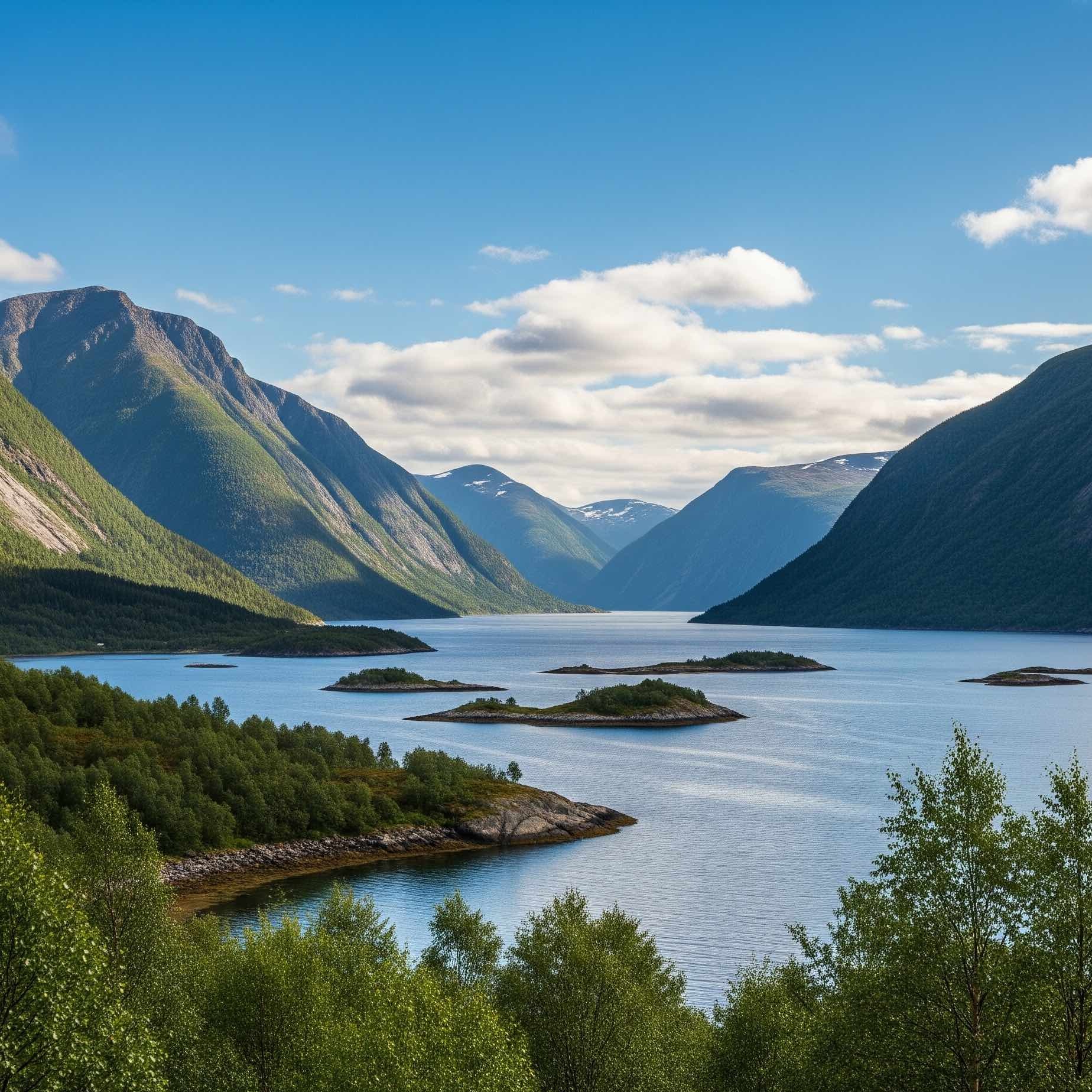 Panoramabilde av norsk natur, fjell og fjorder som representerer FjordEscape AS